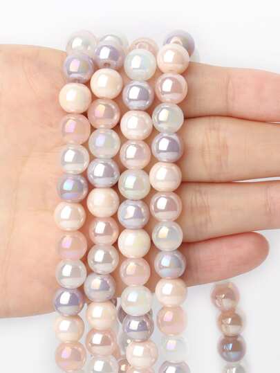 8mm Candy Color Glass Faux Pearl Beads For DIY Bracelets And Necklaces - Handmade Loose Beads For Jewelry Making