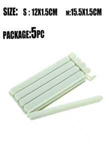 5pcs Nordic Color Food Bag Sealing Clip, Plastic Bag Clip For Snack Packaging And Fresh-keeping - Green - View 4