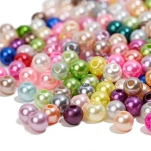 100 颗 8 毫米多色珍珠圆形手工散珠隔珠适用于珠宝制作工艺品项链手链