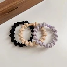 1套女士3入組高彈性橡皮筋髮圈,3種不同顏色,適合約會、日常、上班族、學生和居家使用