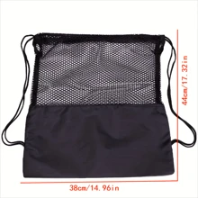 1pc Shoulder Strap Football Net Bag Basketball Storage Backpack Outdoor Volleyball Sport Shoulder Bag Fits One Ball - Black - View 6