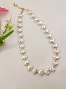 1入組歐美風格奢華雙心鏈條鎖骨項鍊,理想適用於女性派對,宴會,約會,節日,禮品 - 彩色 - 查看 6