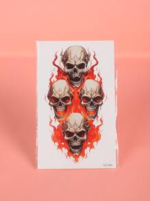 Halloween Llamas, Calaveras Y Fantasmas Tatuaje Temporario A Prueba De Agua Para Hombre Y Mujer En El Brazo - Multicolor - Ver 3