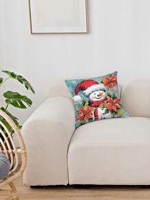 1pc Christmas Themed Digital Printed Pillowcase - Multiple Colors - View 3