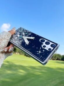1pc Star Sky Pattern Silicone Dropproof Phone Case With Rhinestone For Both Apple & Android Phones