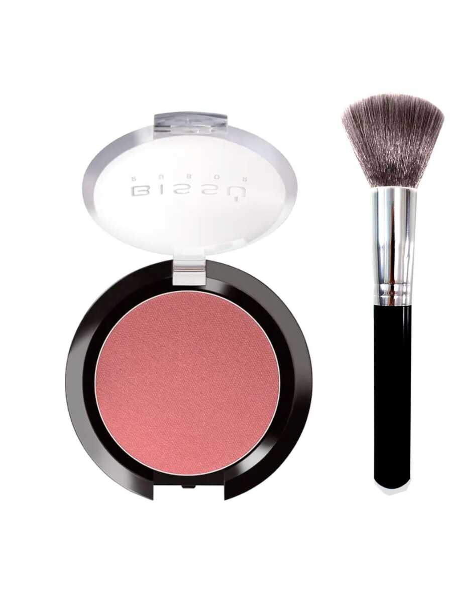 Rubor Bissu contorneador con Brocha Colorete Líquido Color Resistente Al Agua Mate De Larga Duración Con Polvo Resaltador Rosa, Coral, Pincel - Kit De Regalo De Maquillaje Para Mujeres - 18 - Ver 1