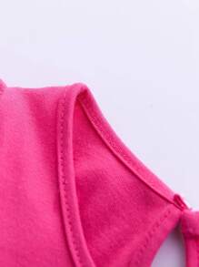 Young Girls' Pink Unicorn Embroidered Dress