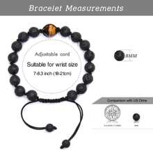 Vòng tay đá nham thạch mắt hổ - Vòng tay đá nham thạch mắt hổ dành cho nam 8mm, Vòng tay khuếch tán tinh dầu giúp làm dịu tinh thần và giảm căng thẳng - Vòng tay hạt dung nham - Xem 5