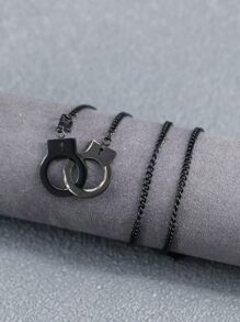 1pc Men's Handcuff Necklace - Multicolor - View 2