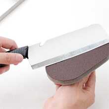 1入組帶手柄設計納米砂棉神奇海綿廚房清潔鏟刷墊,適用於餐具和鍋具