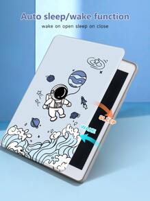 太空人保护壳适用于 iPad Air4/5 10.9 英寸，TPU 防震框架保护套，内置笔架 - 藍色360°旋轉 - 查看 7
