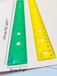 4pcs 12inch/30cm Colorful 6-Hole Ruler, Suit For 3-Hole Loose-Leaf Binder,Rulers - Multicolor - View 7