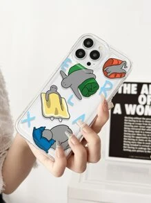 1入組卡通人物透明氣墊TPU手機殼，適用於iPhone系列，防震、防刮、防塵，專為女孩設計 - 彩色 - 查看 4