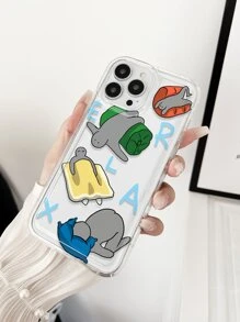 1入組卡通人物透明氣墊TPU手機殼，適用於iPhone系列，防震、防刮、防塵，專為女孩設計 - 彩色 - 查看 3