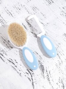 2pcs Baby Hair Brush And Comb Set In Blue - Blue and White - View 5