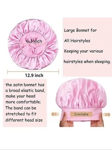 2 Miếng Lụa Đối với Đang ngủ , Xa ten Tóc , Mềm mại Đàn hồi Ban nhạc Lụa Ngủ Mũ lưỡi trai , Lụa Tóc Bọc Cho Tóc Xoăn - Nhiều màu - Xem 11