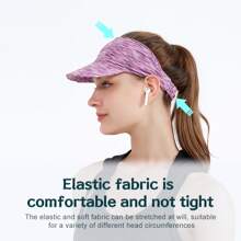 Sport Sun Visor Hat Athletic Visor Cap Adjustable Stretch Band Visor Hat Quick Dry Hat with Sweatband for Women Men Running Jogging Golf Tennis Cycling - Light Grey - View 7