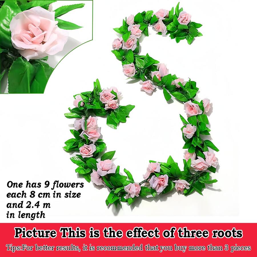 1 件人造玫瑰藤、綠化花環常春藤藤,適合婚禮、節日、家居裝飾
