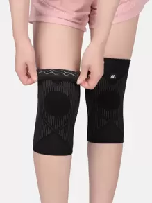 1pc Elastic Thin Knitted Knee Support Gym Accessories Knee Support Sports Knee Pads Gym Knee Pads - Black - View 2