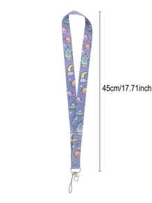 1 dây đeo cổ dài theo chủ đề phim hoạt hình tàu vũ trụ, phụ kiện chìa khóa/điện thoại/thẻ, dây đeo cổ in polyester hai mặt, dây đeo cổ ngăn đựng thẻ chống thất lạc - Nhiều màu - Xem 5