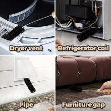 1套乾燥機排氣口清潔工具套件,乾燥機大量清潔刷,長柔軟的冰箱乾燥機絨毛通風口刷,可適用於氣體、電力火災防止排氣 - 黑色 - 查看 2