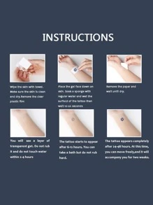 1 件大型黑色圖騰、空間、雲、山、火焰和花朵手臂臨時紋身男女通用,防水 - 黑色 - 查看 5