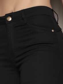 Women Jeans - 黑色 - 查看 3