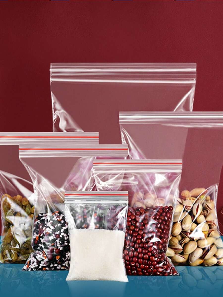 200入組密封包,冰箱特別密封餐飲包,加厚自密封打包袋,家庭使用 - 白色 - 查看 1