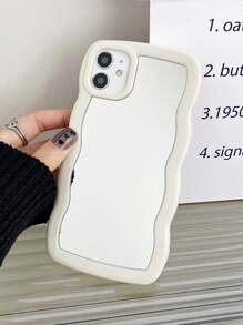 亚克力波浪镜面手机壳适用于 17 Pro Max/17 Pro/17 Air/17/16 Pro Max/16/16 Pro/16 Plus/15/15 Pro/15 Pro Max/11/12/13/14 Pro Max/XS/XR/11 Pro/11 Pro Max/12 Pro/12 Pro Max/13 Pro/13 Pro Max/7 Plus/14 Pro/14 Pro Max/14 Plus/7 Plus/8 Plus/8/SE2，厚实防震硬壳 - 白色 - 查看 6