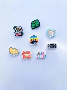 8pcs/Set Pvc Silicone Shoe Charms For Diy Crocodile Accessories, Removable - Multicolor - View 4