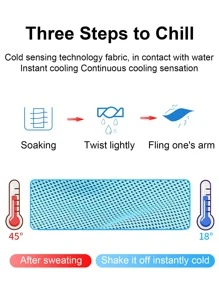 1pc Summer Ice Silk Cooling Sports Towel, Quick-Drying Gym Towel For Outdoor Activities Camping Camping Stuff - Multicolor - View 4