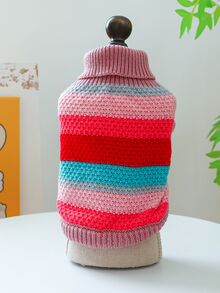 1 Miếng Quần áo thú cưng , Mềm mại Thoải mái Ấm áp Sọc Áo len Sọc đầy màu sắc Áo len Đối với Chó Và Mèo , Mùa thu Và Mùa đông mới - Nhiều màu - Xem 3