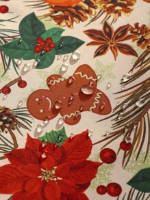 1入防水聖誕節姜餅人桌旗 - 米色 - 查看 2