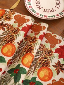 1入防水聖誕節姜餅人桌旗 - 米色 - 查看 6