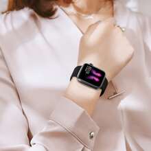 1 件时尚休闲纯色硅胶蝴蝶扣表带，兼容 38 毫米 40 毫米 41 毫米 45 毫米 46 毫米 44 毫米 42 毫米 49 毫米，柔软舒适防水腕带适用于 SE8/7/6/5/4/3/2/1 系列替换表带智能手表配件