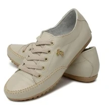 Women's Comfortable Casual Mocatenis Sneakers With Lace-Up Adjustment - Màu be - Xem 3