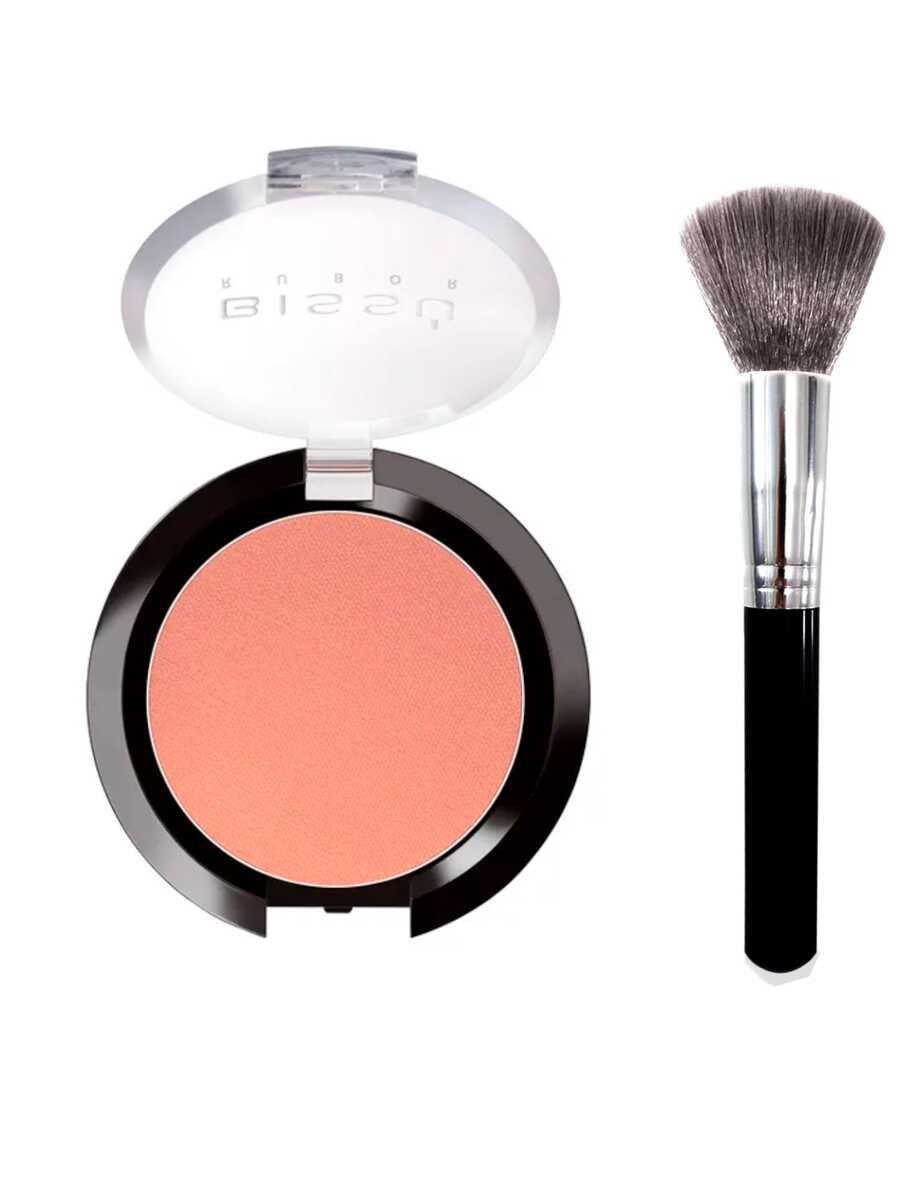 Rubor Bissu contorneador con Brocha Colorete Líquido Color Resistente Al Agua Mate De Larga Duración Con Polvo Resaltador Rosa, Coral, Pincel - Kit De Regalo De Maquillaje Para Mujeres - 1 - Ver 1