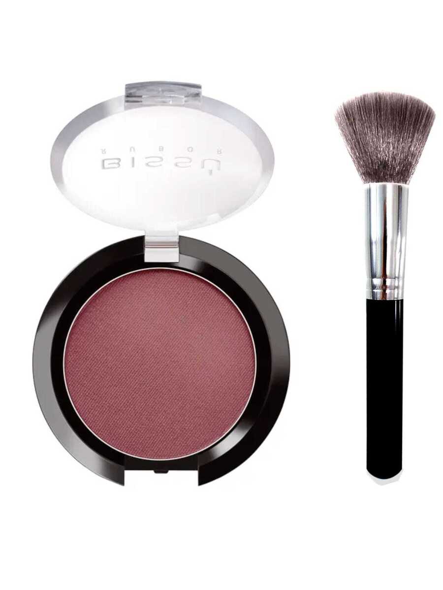 Rubor Bissu contorneador con Brocha  Colorete Líquido Color Resistente Al Agua Mate De Larga Duración Con Polvo Resaltador Rosa, Coral, Pincel - Kit De Regalo De Maquillaje Para Mujeres - 25 - Ver 1