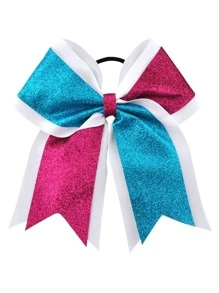 1pc Cheerleading Bow Hair Accessory For Gymnastics, Cheerleading, Dance Performance And Competition - Multicolor - View 1