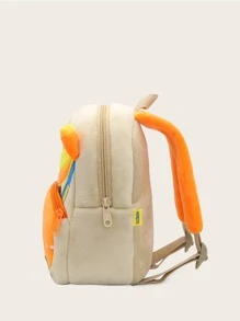 1 件卡通水泥搅拌车毛绒背包，适合 2-4 岁男孩日常使用 - 米色 - 查看 5