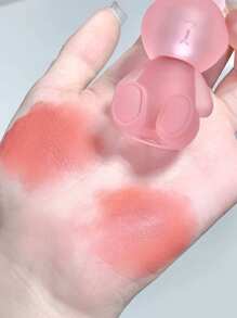 Gege Bear 兔毛絨天鵝絨質地,霧面輕盈唇膏,持久不脫色適用於日常輕妝 - 蜜桃紅 - 查看 3