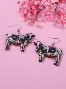 1 đôi Đáng yêu Mũ Giáng sinh & Con bò Với Giáng sinh Ánh sáng Dangle Hoa tai , Thích hợp Đối với Của phụ nữ Giáng sinh Mặc - Nhiều màu - Xem 3