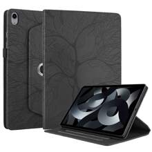 1入組具有浮雕紋理的平板電腦套,防震,睡眠/喚醒功能和360度旋轉支架 - 黑色 - 查看 6