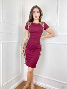 Women Dresses - 紅木色 - 查看 1