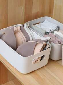 1個簡約風格大容量儲物盒,適用於廚房用具、餐具,也適用於家庭、內衣、衣服,學生公寓,多功能家庭籃子