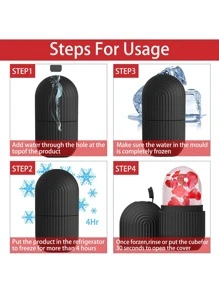 Ice Roller for Face and Eye, 1pc Silicone Cooling Ice Mold Face Beauty Massage Shrink Pores Upgrade Mold for Face Neck and Eye - Black - View 5