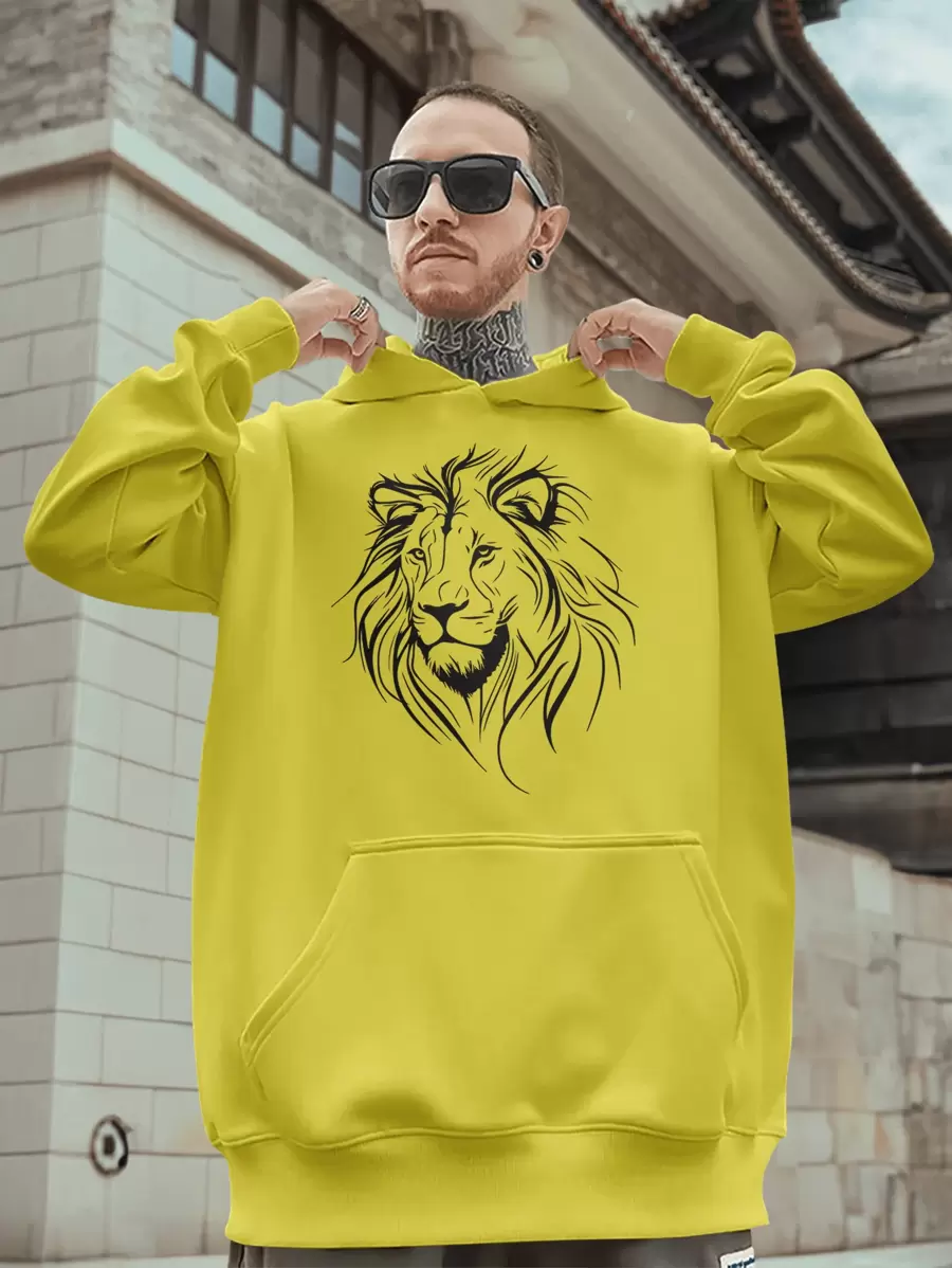 Men Sweatshirts - 黃色 - 查看 1