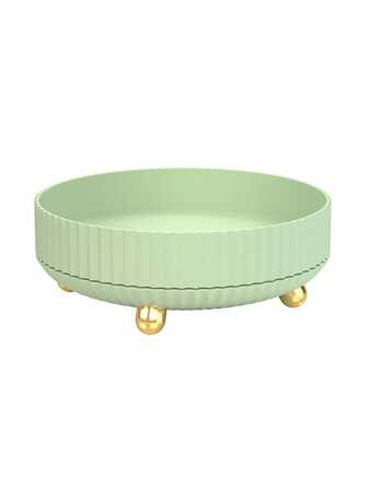 1pc Green Creative Rotating Kitchen Storage Rack Condiment Holder Turntable For Fruit, Makeup, And More
