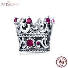 MISEFF MISEFF 1 Pc Sterling Silver Princess Crown Charm Luxury Pendant Elegant For Bracelet Necklace Chains DIY Decoration Jewelry Gift
