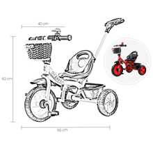 Shendy Vendy Triciclo Tipo Carreola Plegable Portatil Reclinable 2 En 1 - Rojo - Ver 5